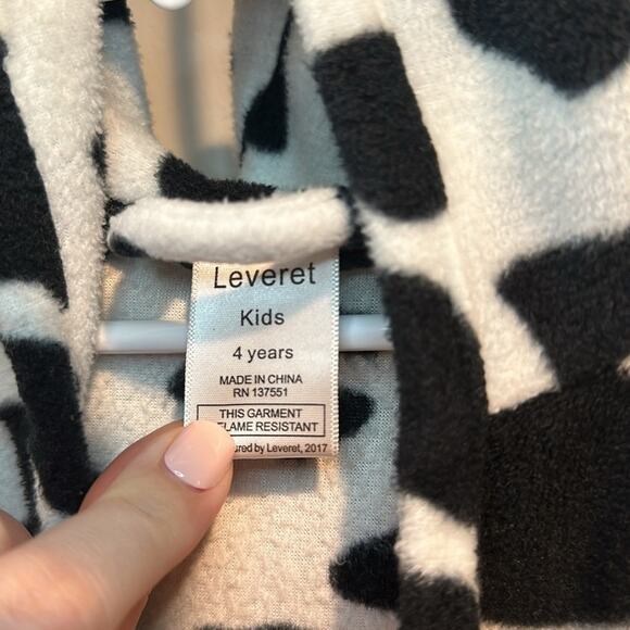 Leveret Toddler Size 4 Cow Print Hooded Bath Robe - Picture 2 of 11